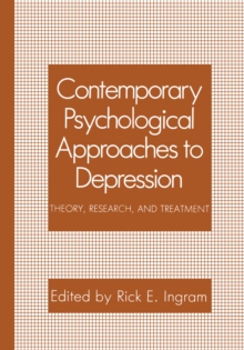 Image for Contemporary Psychological Approaches to Depression: Theory, Research, and Treatment