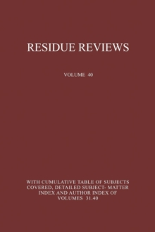 Image for Residue Reviews