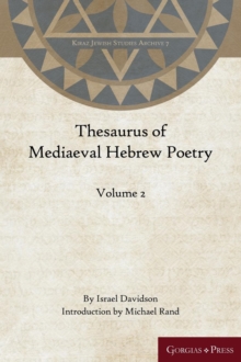 Image for Thesaurus of Mediaeval Hebrew Poetry (Volume 2)