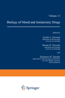 Image for Handbook of Psychopharmacology: Volume 13 Biology of Mood and Antianxiety Drugs