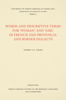 Image for Words and Descriptive Terms for &quot;Woman&quot; and &quot;Girl&quot; in French, Provencal, and Border Dialects