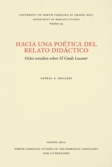 Image for Hacia una poetica del relato didactico: ocho estudios sobre El Conde Lucanor