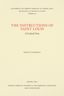 Image for Instructions of Saint Louis: A Critical Text