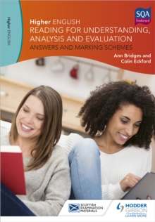 Image for Higher English for CfE  : reading for understanding, analysis and evaluation: Answers and marking schemes