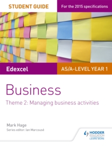 Image for Edexcel AS/A-Level Year 1 businessTheme 2,: Student guide