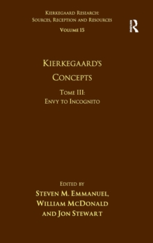 Image for Volume 15, Tome III: Kierkegaard's Concepts