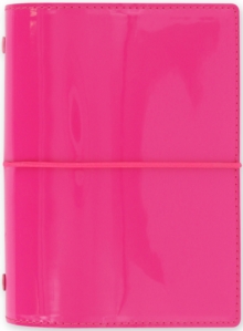 Filofax Pocket Domino Patent hot pink organiser