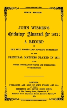 Image for Wisden Cricketers' Almanack 1872