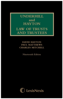 Image for Underhill and Hayton Law of Trusts and Trustees 1st Supplement to 19th Edition