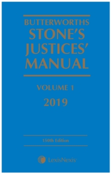 Image for Butterworths Stone's Justices' Manual 2019