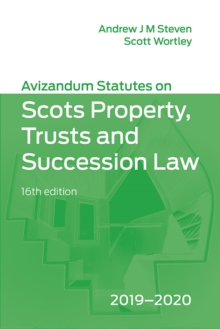 Image for Avizandum statutes on Scots property, trusts and succession law 2019-2020