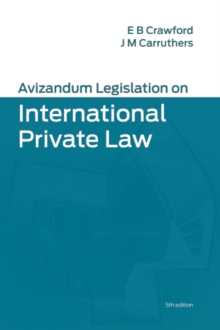 Image for Avizandum Legislation on International Private Law