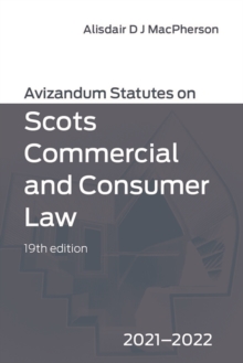 Image for Avizandum Statutes on Scots Commercial and Consumer Law