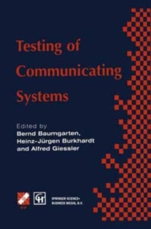 Image for Testing of Communicating Systems : IFIP TC6 9th International Workshop on Testing of Communicating Systems Darmstadt, Germany 9-11 September 1996