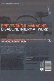 Image for Preventing and managing injury and disability at work