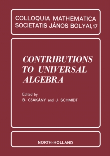 Image for Contributions to Universal Algebra