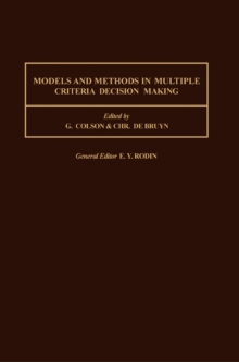 Image for Models and Methods in Multiple Criteria Decision Making