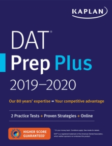 Image for DAT Prep Plus 2019-2020: 2 Practice Tests + Proven Strategies + Online