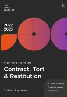 Image for Core Statutes on Contract, Tort & Restitution 2022-23