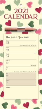 Image for Emma Bridgewater Pink & Green Hearts Week-to-View Magnetic Memo Slim Calendar 2021