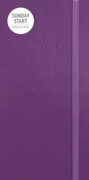 Sunday Start Purple Soft Touch Slim Diary 2021