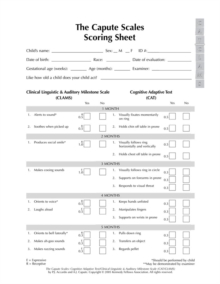 Image for The Capute Scales Scoring Sheets : Cognitive Adaptive Test / Clinical Linguistic Auditory Milestone Scale
