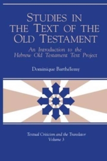 Image for Studies in the Text of the Old Testament