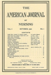 Image for American Journal of Nursing : Reproduction of First Issue, October 1900