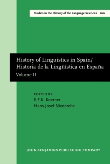 Image for History of Linguistics in Spain/Historia de la Linguistica en Espana