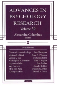 Image for Advances in Psychology Research : Volume 39