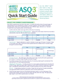 Image for Ages & Stages Questionnaires® (ASQ®-3): Quick Start Guide (English) : A Parent-Completed Child Monitoring System