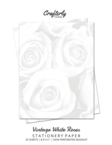 Image for Vintage White Roses Stationery Paper : Cute Letter Writing Paper for Home, Office, 25 Count, Floral Print