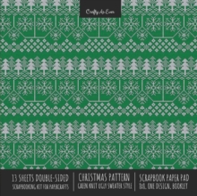 Image for Christmas Pattern Scrapbook Paper Pad 8x8 Decorative Scrapbooking Kit for Cardmaking Gifts, DIY Crafts, Printmaking, Papercrafts, Green Knit Ugly Sweater Style