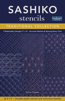 Sashiko Stencils, Traditional Collection: 9 Embroidery Designs 3″ x 5″, Accurate Stitches & Spacing Every Time