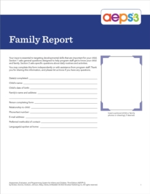 Image for Assessment, Evaluation, and Programming System for Infants and Children (AEPS®-3) : Family Report