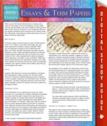 Image for Essays And Term Papers (Speedy Study Guides)