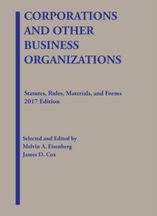 Image for Corporations and Other Business Organizations, Statutes, Rules, Materials and Forms