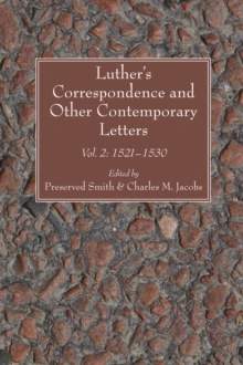 Image for Luther's Correspondence and Other Contemporary Letters: Vol. 2: 1521-1530