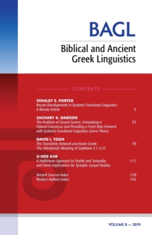 Image for Biblical and Ancient Greek Linguistics, Volume 8