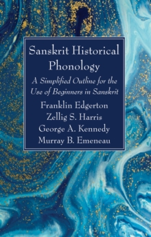 Image for Sanskrit Historical Phonology: A Simplified Outline for the Use of Beginners in Sanskrit