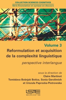 Image for Reformulation Et Acquisition De La Complexite Linguistique