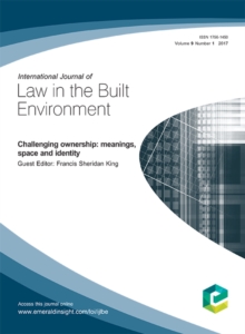 Image for Challenging Ownership: Meanings, Space and Identity: International Journal of Law in the Built Environment