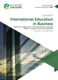 Image for Stakeholder Engagement in Internationalisation of Business Schools. A Research Vision to Be Materialised: Journal of International Education in Business