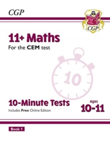 Image for 11+ CEM 10-Minute Tests: Maths - Ages 10-11 Book 1 (with Online Edition)