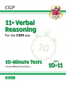 Image for 11+ CEM 10-Minute Tests: Verbal Reasoning - Ages 10-11 Book 1 (with Online Edition)