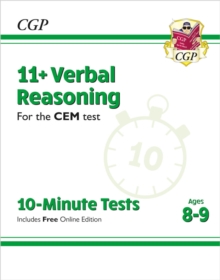 Image for 11+ CEM 10-Minute Tests: Verbal Reasoning - Ages 8-9 (with Online Edition)