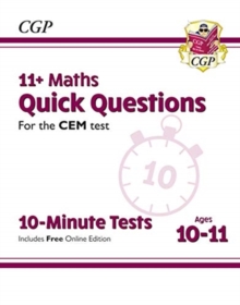 Image for 11+ CEM 10-Minute Tests: Maths Quick Questions - Ages 10-11 (with Online Edition)