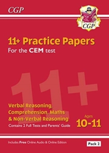 Image for 11+ CEM Practice Papers: Ages 10-11 - Pack 2 (with Parents' Guide & Online Edition)