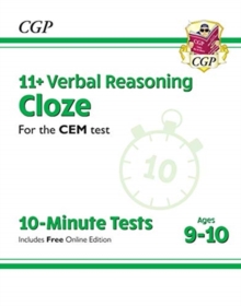 Image for 11+ CEM 10-Minute Tests: Verbal Reasoning Cloze - Ages 9-10 (with Online Edition)
