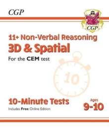 Image for 11+ CEM 10-Minute Tests: Non-Verbal Reasoning 3D & Spatial - Ages 9-10 (with Online Edition)
